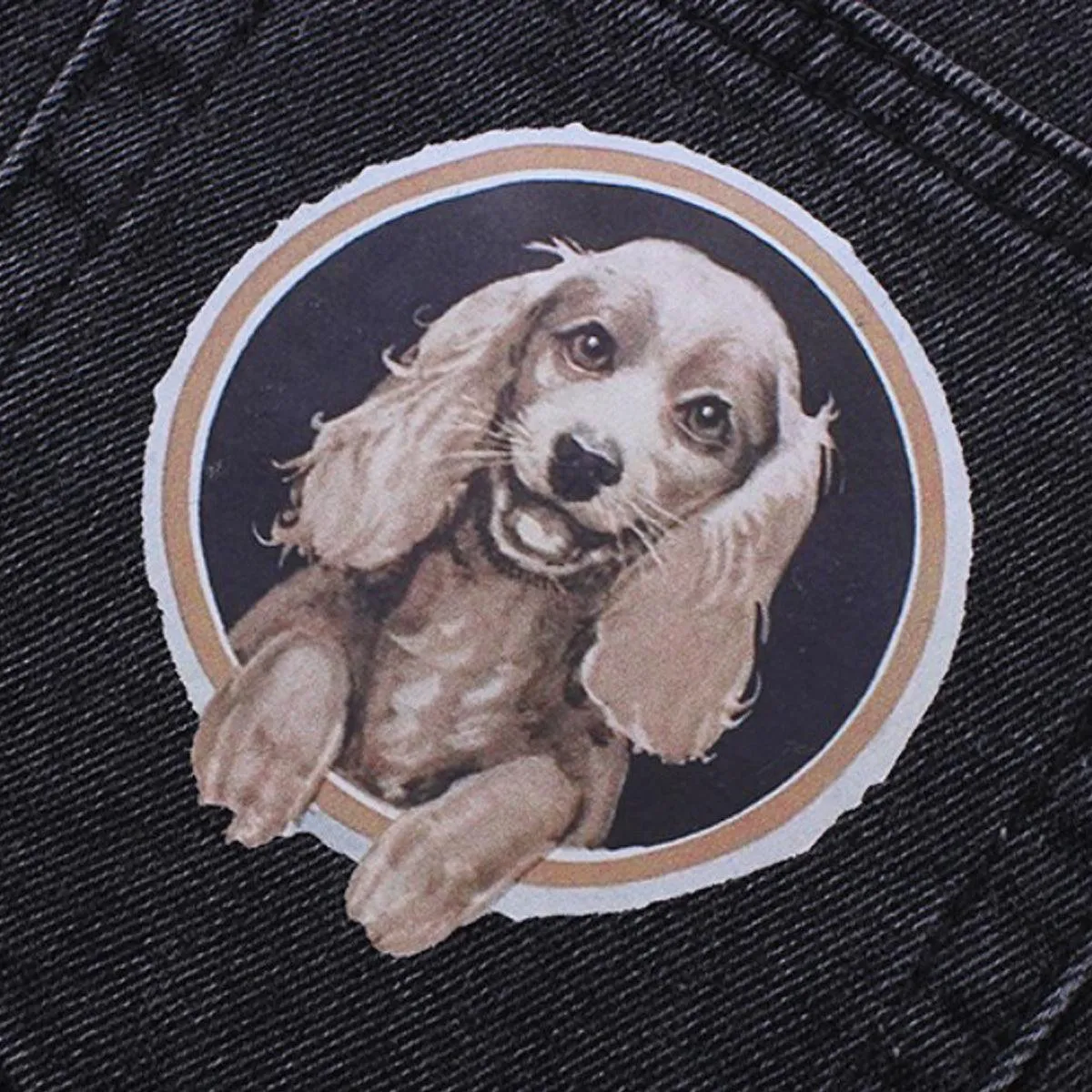 Black Vintage Shorts Back Pocket Dog Patch