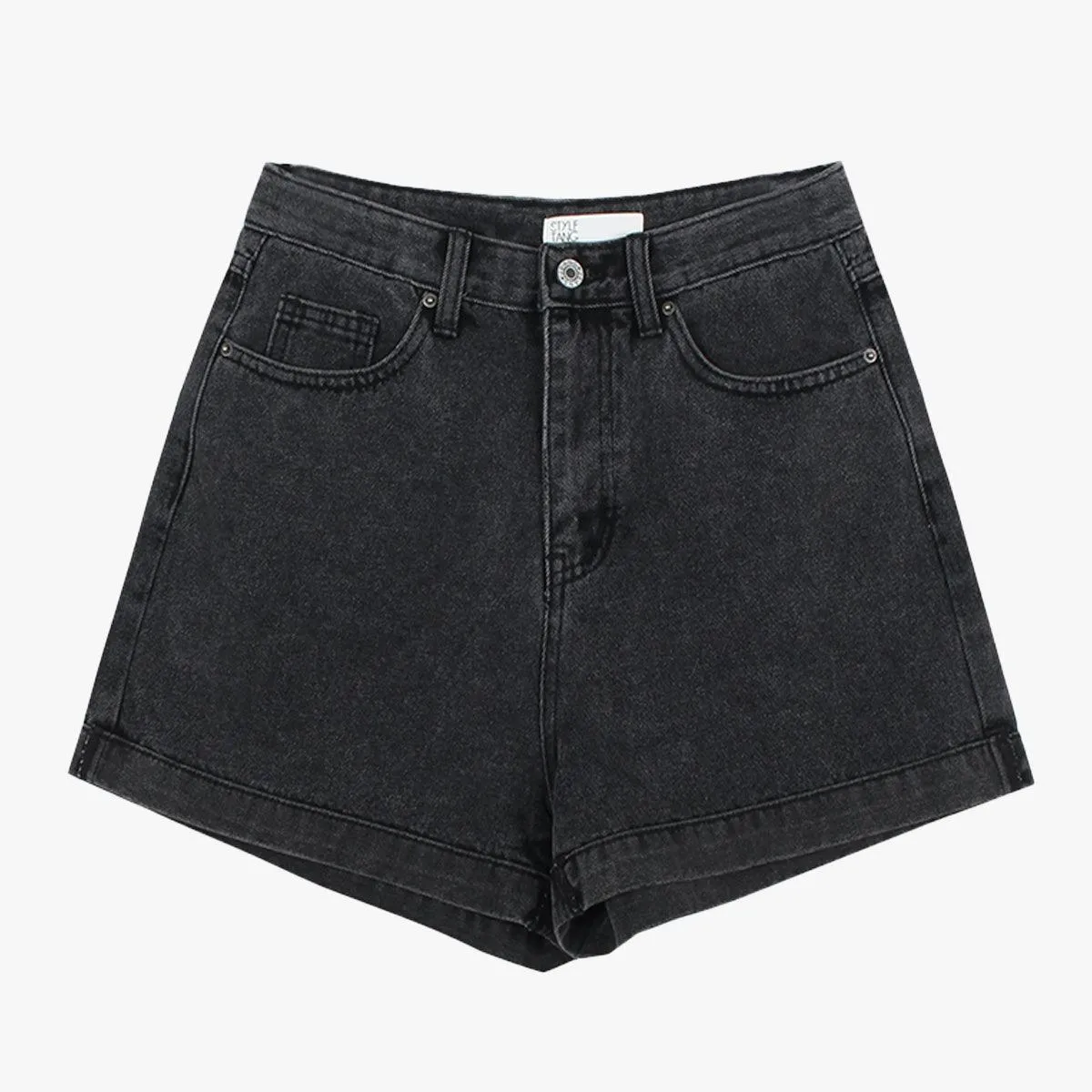 Black Vintage Shorts Back Pocket Dog Patch