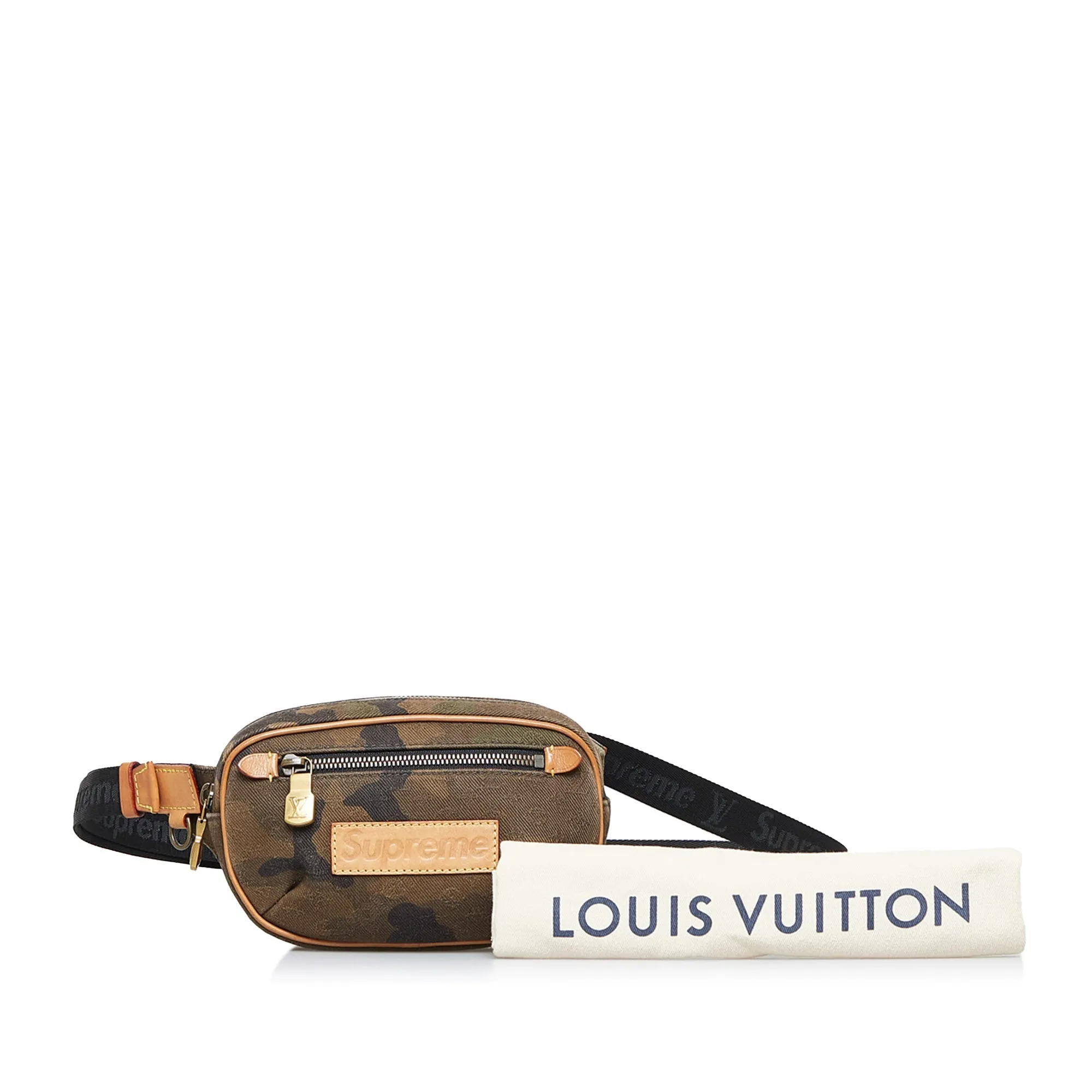 Brown Louis Vuitton x Supreme Camouflage Belt Bag PM
