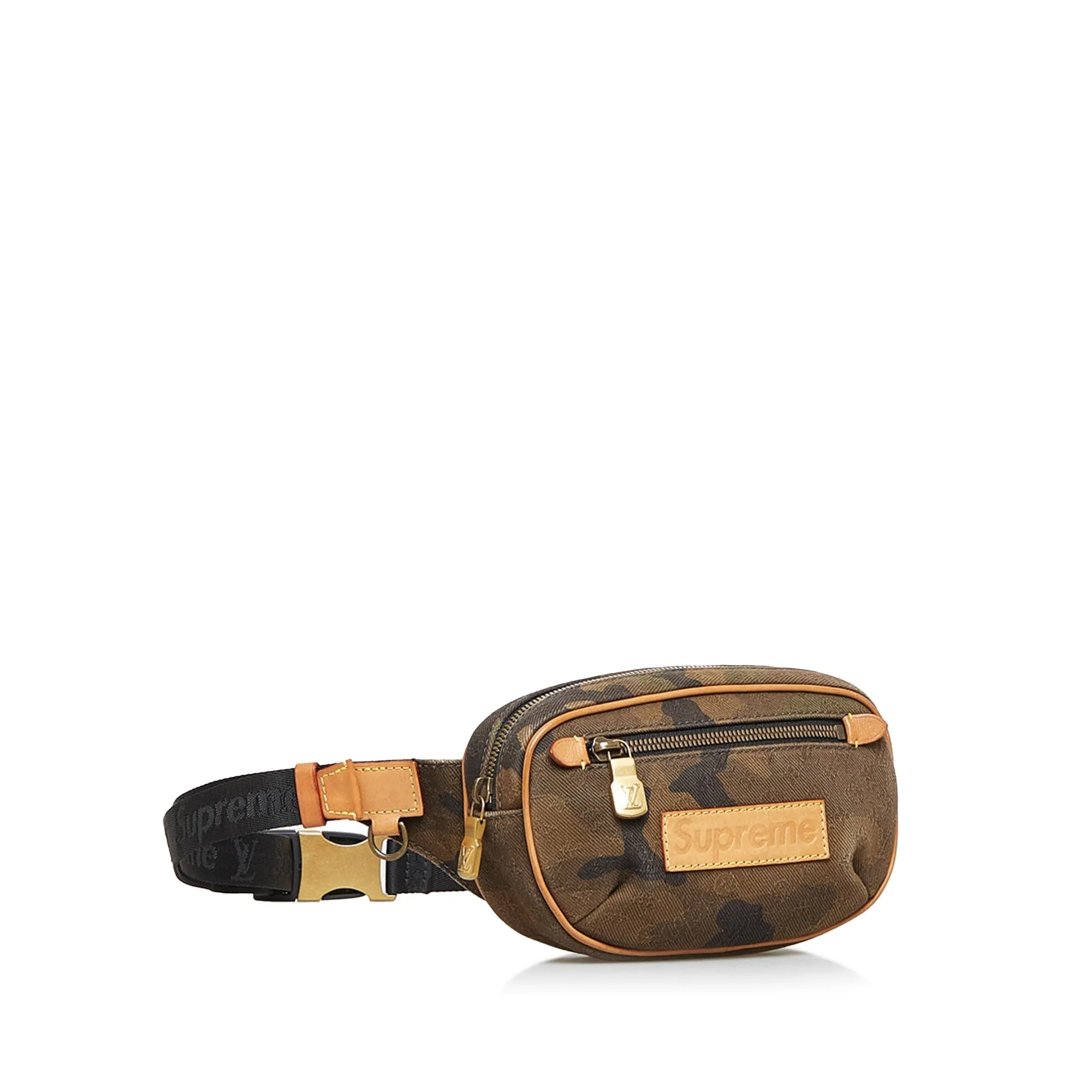 Brown Louis Vuitton x Supreme Camouflage Belt Bag PM