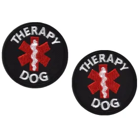 Service Dog EMS Medic Paramedic Star of Life Therapy Dog Vests/Harnesses Emblem Embroidered Fastener Hook & Loop Patch